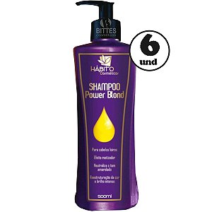 6 Shampoo Blond Hábito Cosméticos Matiza Loiro Amarelo Atacado