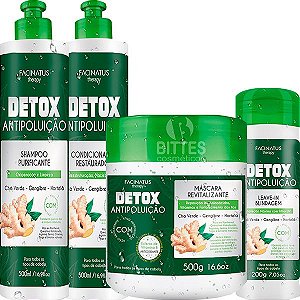 Kit Detox Anti Poluição Facinatus Cosméticos com Chá Verde, Gengibre e Hortelã