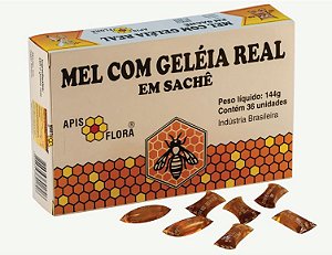 Composto de Mel com Geleia Real em Sachê Apis Flora com 36 Unidades