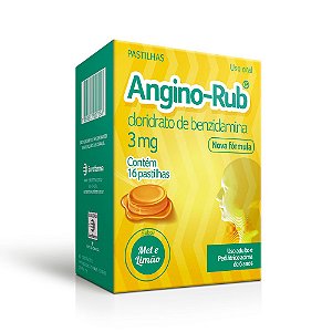 Angino Rub Mel e Limão 16 Pastilhas Eurofarma