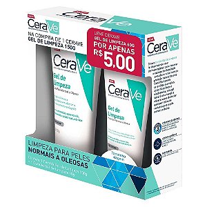 Kit CeraVe Gel de Limpeza Facial Pele Normal Oleosa 150g+60g