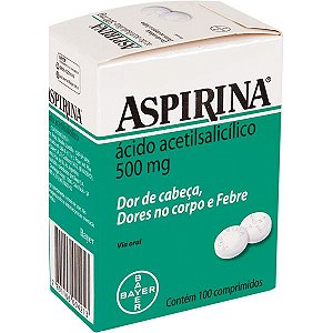 Aspirina 500mg 10 Blísters com 10 Comprimidos