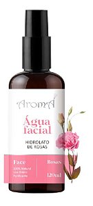 Água Floral Facial Hidrolato Rosas Spray Aromá 120ml