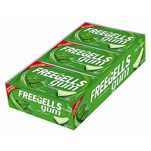 Display de Chicletes Freegells Gum Menta 15 Unidades com 8g cada