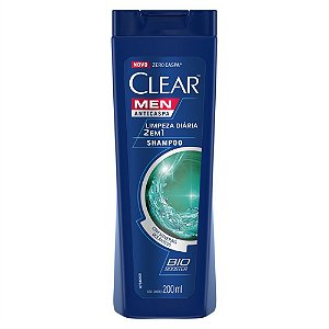 Shampoo Anticaspa Clear Men Limpeza Diária 2 em 1 200ml