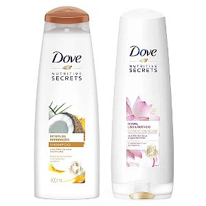 Kit Dove Ritual Shampoo Reparação 400ml + Condicionador Liso e Nutrido 400ml