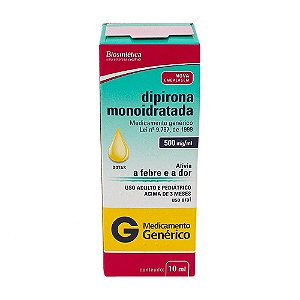 Dipirona Monoidratada 500mg Gotas 10ml Biosintética Genérico