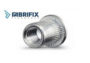 REBITE ROSCADO CILÍNDRICO RECARTILHADO CABEÇA PLANA M5 2º GRIP