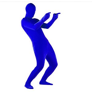 Body Suit Azul Tamanho Grande - Chromakey Corpo Inteiro - Homem Invisivel - VFX