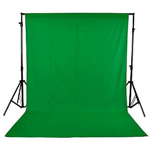 Kit Tela Chroma Key 3X5m Verde Com Suporte Desmontável