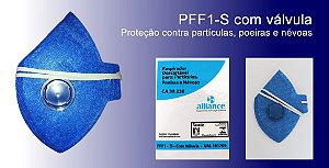 Respirador descartável PFF1 Azul com válvula Alliance CA 39238