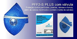 Respirador descartável PFF2 Azul com válvula Alliance CA 39236
