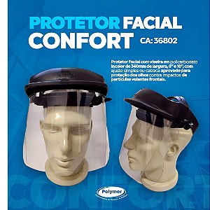 Protetor Facial 20mm com catraca Ampla Visão Plus Dystray CA 36802 - Transparente