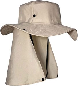 Chapéu Australiano Com Proteção De Pescoço  Caqui