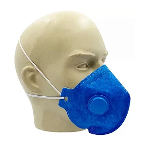 Respirador descartável PFF2 Azul com válvula Atomos CA 44746
