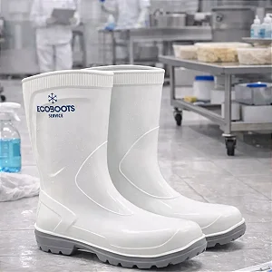 Bota de Pu Ecoboots Service Branco e Gelo Baixas Temperaturas, Antiderrapante e Ultra Resistente CA 38589