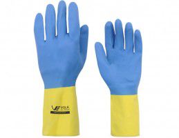 Luva reuso Neoprene Amarelo & Azul Slim Volk CA 16779