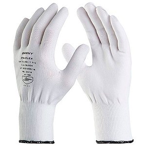 Luva Tátil Nylon Branco Poliflex Danny (M) CA 26924