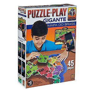 Jogo Quebra Cabeca Puzzle 200 Pecas Mapa do Brasil + 7 Anos na