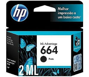 CARTUCHO DE TINTA PRETO HP 664  ORIGINAL E COMPATÍVEL