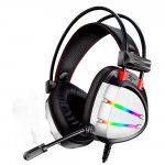 HEADSET GAMER STEREO C/MICROFONE AR70 PRETO/PRATA LED RGB USB K-MEX