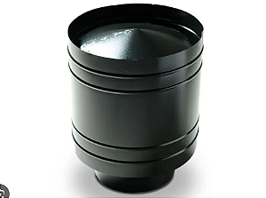 Chapéu Canhão em Aço Inox 200mm Pintado de Preto