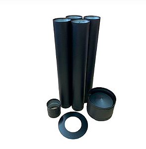 Kit Instalação Calefator e Inserto em aço Inox 304 200mm Pintado de Preto