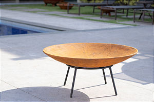 Lareira Externa em Aço Cortein