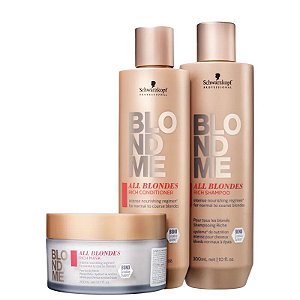 Kit Schwarzkopf BlondMe Enriquecido para Todos os Loiros Trio (3 Produtos)