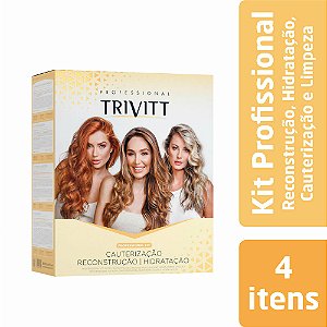 Kit Itallian Hairtech Trivitt Professional Reconstrução Pós-Química (4 Produtos)