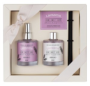 Kit 12 - Mini Difusor + Mini Spray - Lavanda - Linha Home Sweet Home
