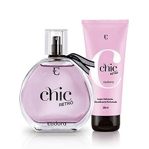 Kit Chic Retrô Eudora Perfume + Hidratante Nova Embalagem