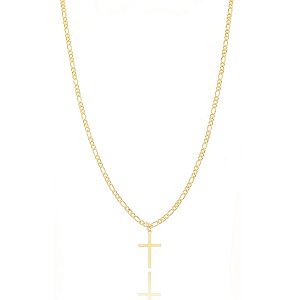 Colar Religioso Corrente Cruz Lisa