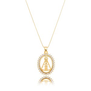 Colar Religioso Nossa Senhora Aparecida Zircônia
