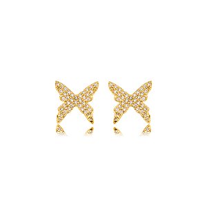 Brinco Borboleta Cravejada
