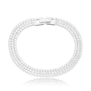 Pulseira Riviera Tripla - Ródio Branco