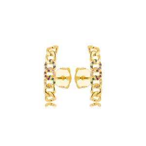 Brinco Ear Hook Elos Zircônia Color