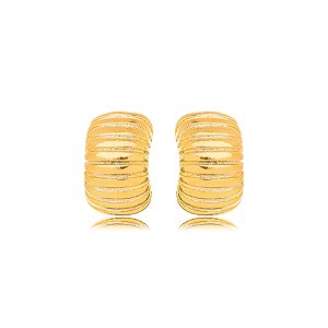 Brinco Detalhado Liso - Ouro