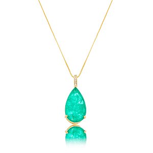 Colar Gota Fusion Turmalina - Ouro