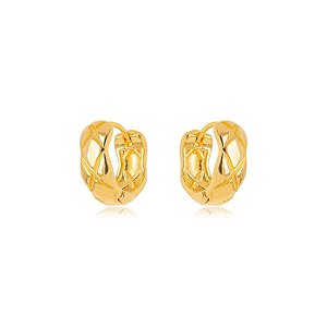 Brinco Argola Detalhada Lisa - Ouro