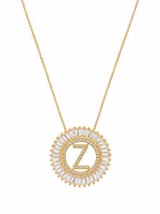 Colar Mandala Navete Letra Z – Banho em Ouro Amarelo 18k