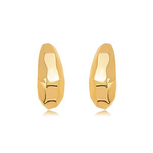 Brinco Detalhado Liso - Ouro