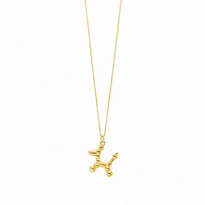 Colar Cachorro Liso com Banho em Ouro Amarelo 18K