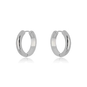 Brinco Argola Lisa - Ródio Branco