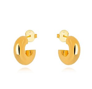 Brinco Argola Tubo Lisa - Ouro