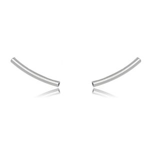 Brinco  Tubo Liso - Ródio Branco