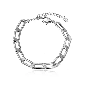 Pulseira Elos Lisos - Ródio Branco