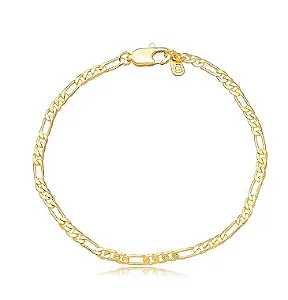 Pulseira Masculina Elo 3x1 Liso - Ouro