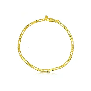 Pulseira Masculina Elos 3x1 Liso - Ouro