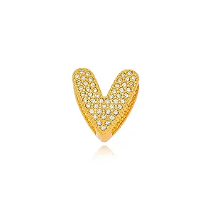 Pingente Coração Micro Zircônia - Ouro